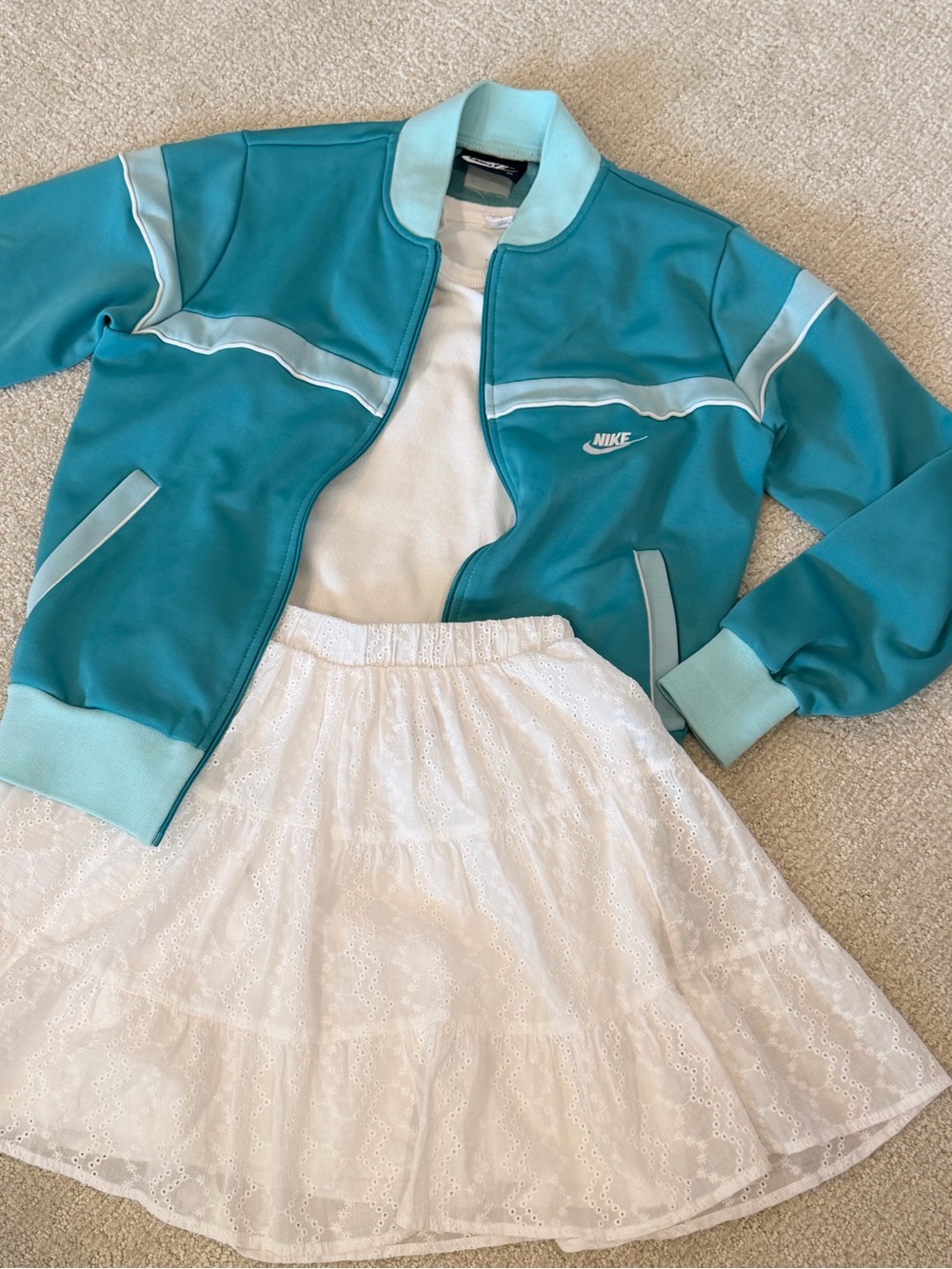 Nike Vintage 90s Athletic Jacket Turquoise Bloquette